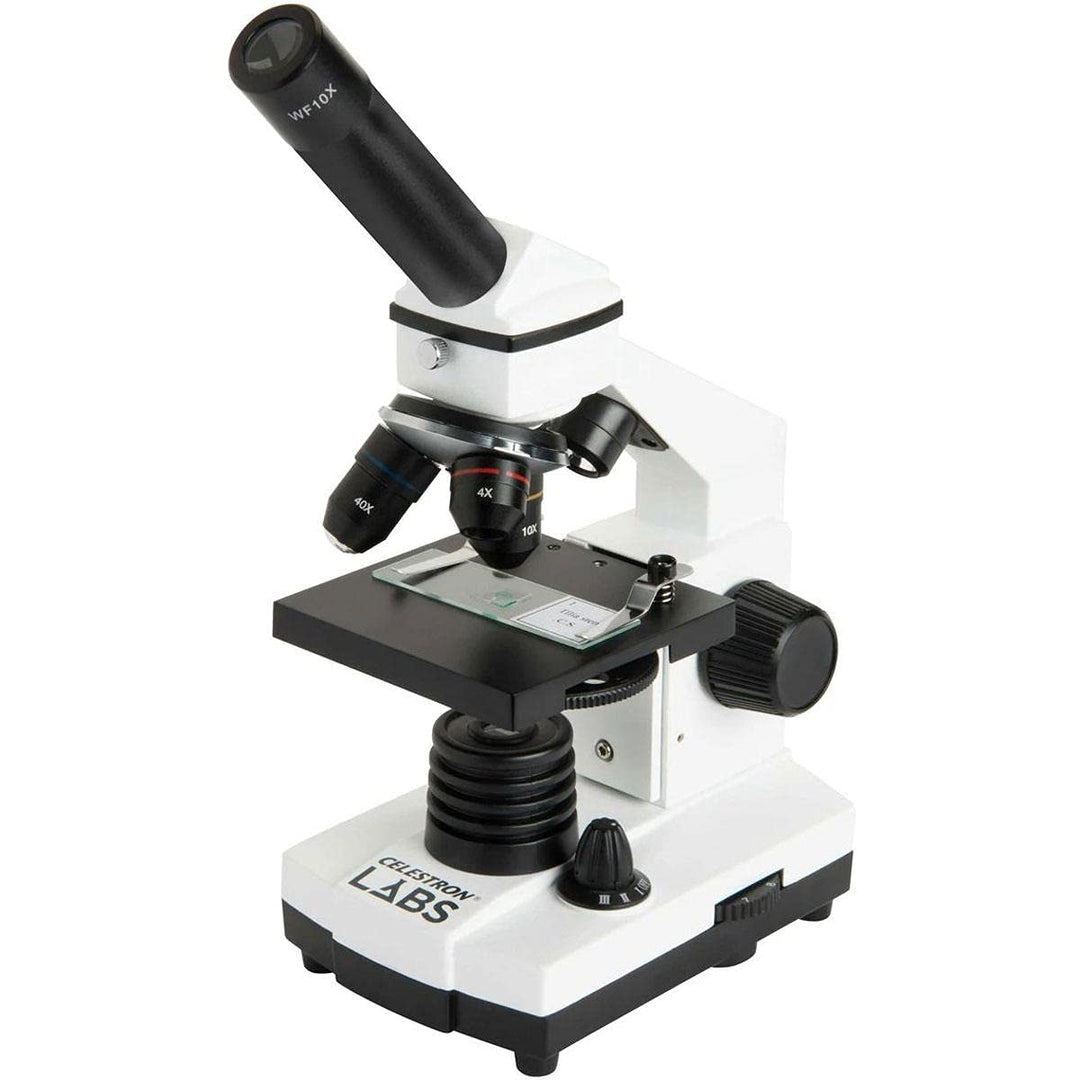 Celestron 44128 CM800 Zusammengesetztes Mikroskop mit 40x-800x Vergrösserung, 3 AA-Batterien, 10 vor