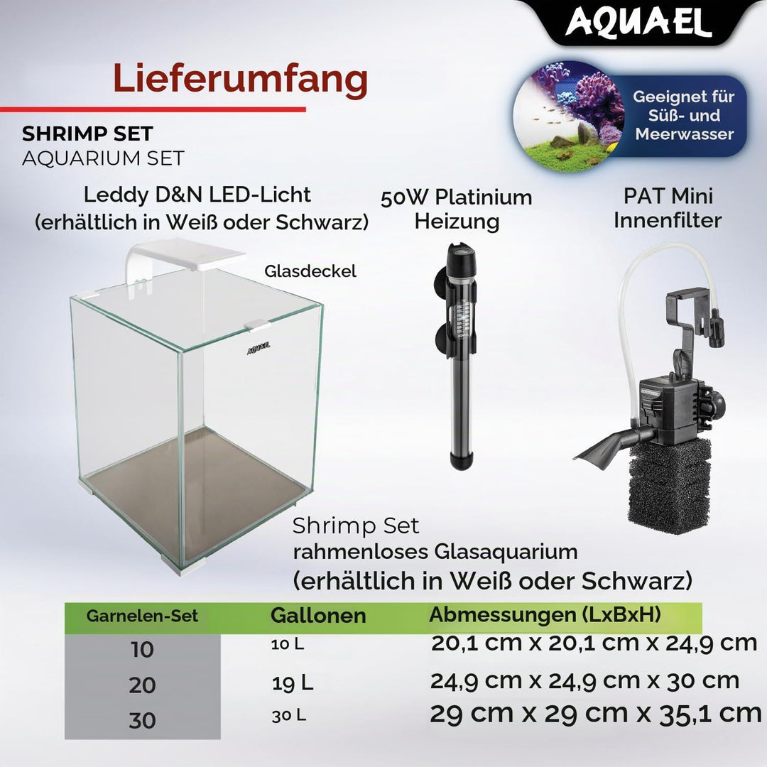 Aquael 122981 Shrimp Set Day&amp;Night 30, weiss, 6.05 kg, 20 Liter