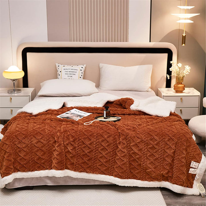 Flauschige Sherpa Kuscheldecke - hochwertige Schafdecke, super weiche Fleecedecke als Sofadecke, Tag