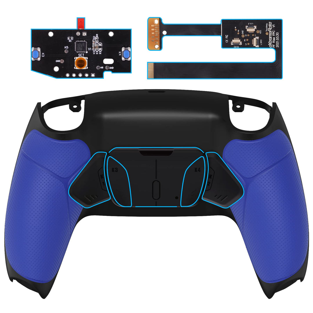 eXtremeRate Programmierbar RISE4 Remap Kit für ps5 Controller BDM-010/020,Remap Board&Rückplate Gehä