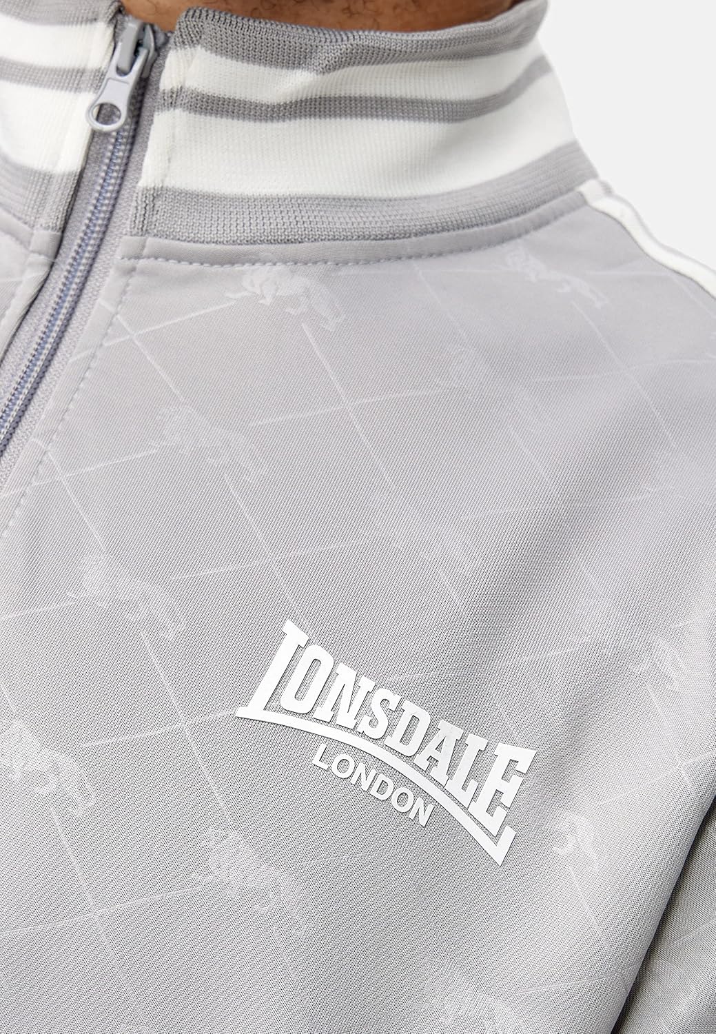 Lonsdale ASHWELL Herren Trainingsanzug schmale Passform S Grey/White, S Grey/White