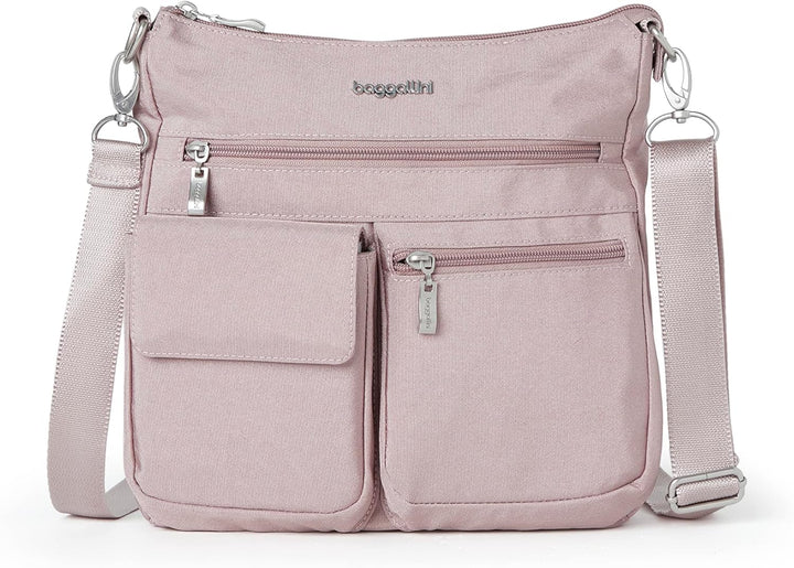 Baggallini Damen Modern Everywhere Slim Crossbody Blush Shimmer, Blush Shimmer