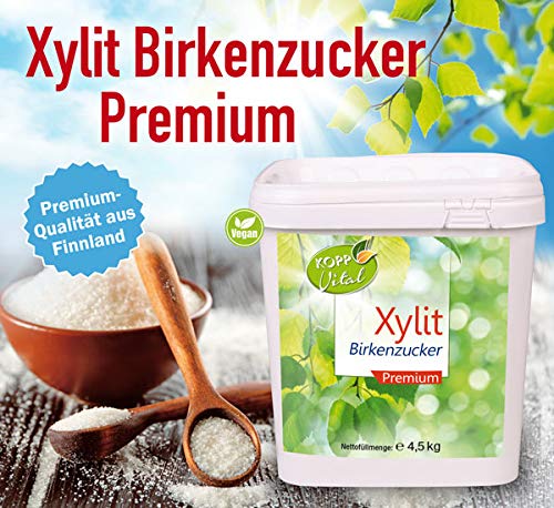 KOPP Vital® Xylit Birkenzucker Premium | 4,5kg | aus Finnland | Tafelsüsse auf der Grundlage von Xyl
