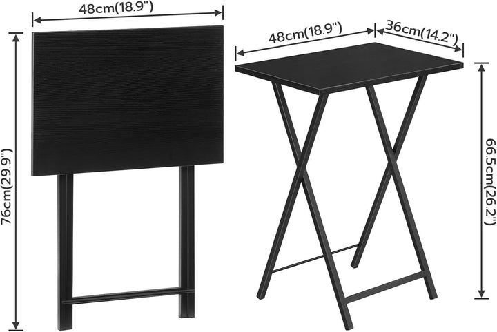 HOOBRO Beistelltisch, Klappbar Tablett Tisch, Sofatisch, TV Tray im Industriestil, Einfach Montierba