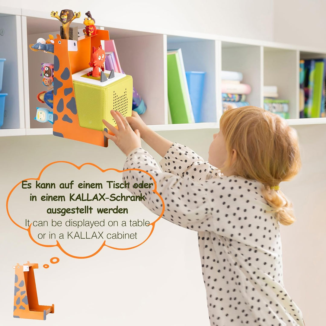 Giraffenform Tonie Regal vollständig magnetisches Toniebox Regal für mehr als 25-35 Figuren + Box To