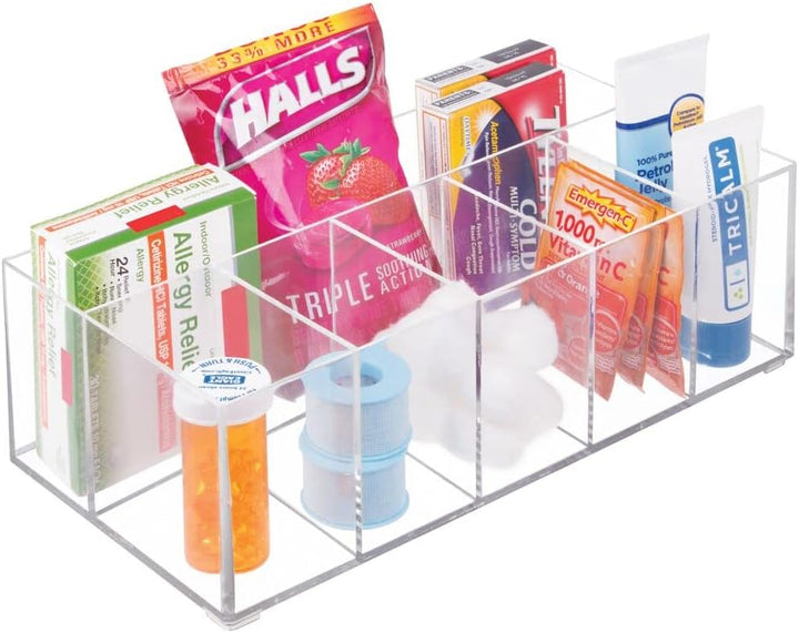 mDesign Kosmetik Organizer – Aufbewahrungsbox mit sechs Fächern für Make-up, Nagellack und Beautypro