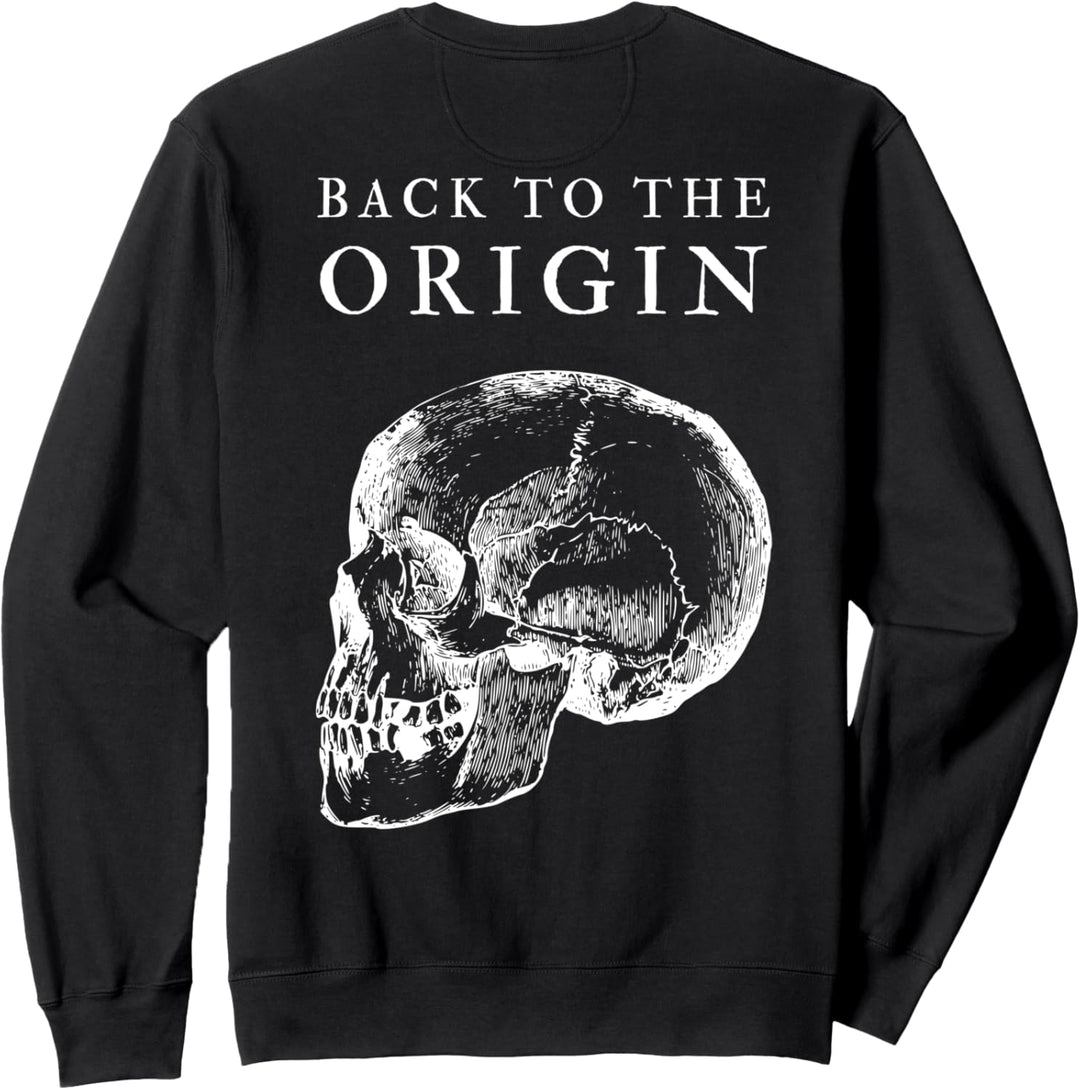 Outlines Zurück zum Ursprung Totenkopf Rückseite Sweatshirt