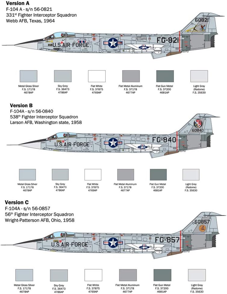 Italeri 2515S Other License 1:32 F-104 A/C Starfighter, Modellbau, Bausatz, Standmodellbau, Basteln,