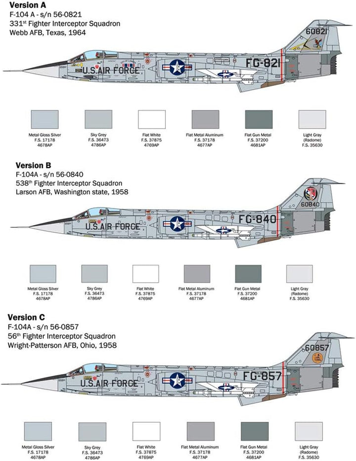 Italeri 2515S Other License 1:32 F-104 A/C Starfighter, Modellbau, Bausatz, Standmodellbau, Basteln,
