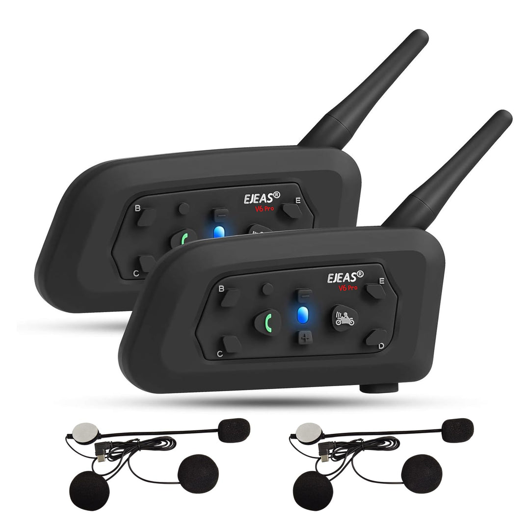 EJEAS V6PRO Motorrad Intercom Bluetooth Headsets 1200m bis zu 6 Reiters DSP-Rauschunterdrückung, Was