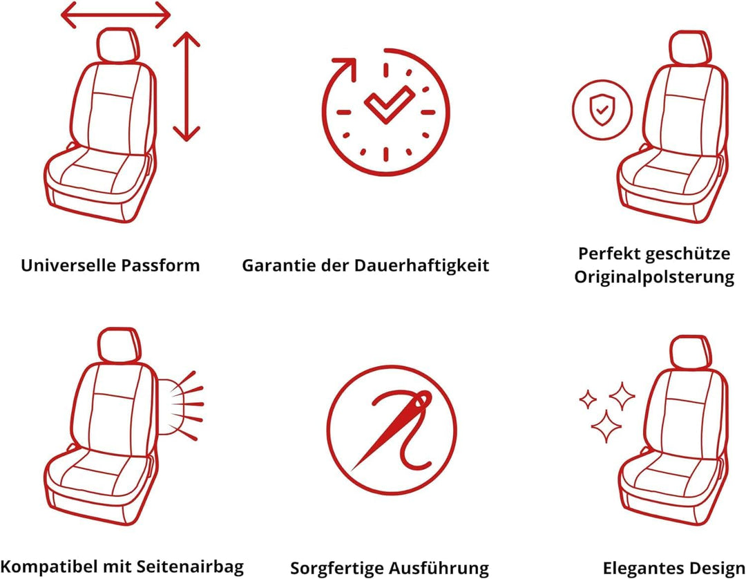 ERJOT Sitzbezüge Autositzbezüge massgefertigte kompatibel mit VW T5 Bus Transporter (Sitzbezüg Fahre