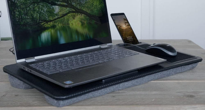 Vivol Laptopunterlage für Bett mit Mausunterlage - Laptop Kissen für max. 17 Zoll Notebook - Inkl. T