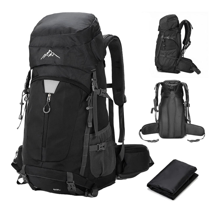 Wanderrucksack Wasserdicht 60L, Leichter Campingrucksack Sportlicher Reiserucksack Trekkingrucksack