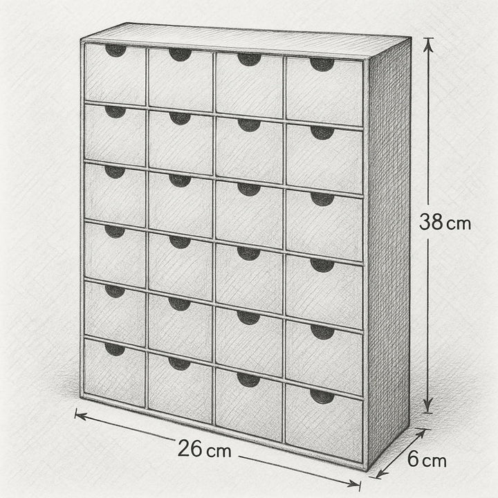 Adventskalender zum selbst Befüllen mit 24 Schubladen-Boxen, DIY-Weihnachtskalender Bastelset (Zahle