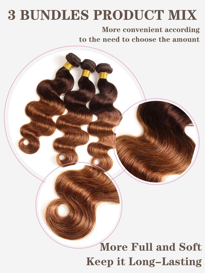 Ombre Brazilian Body Wave Hair 4 Bundles 14 16 18 20 Inch Brazilian Remy Virgin Human Hair Weave Bun