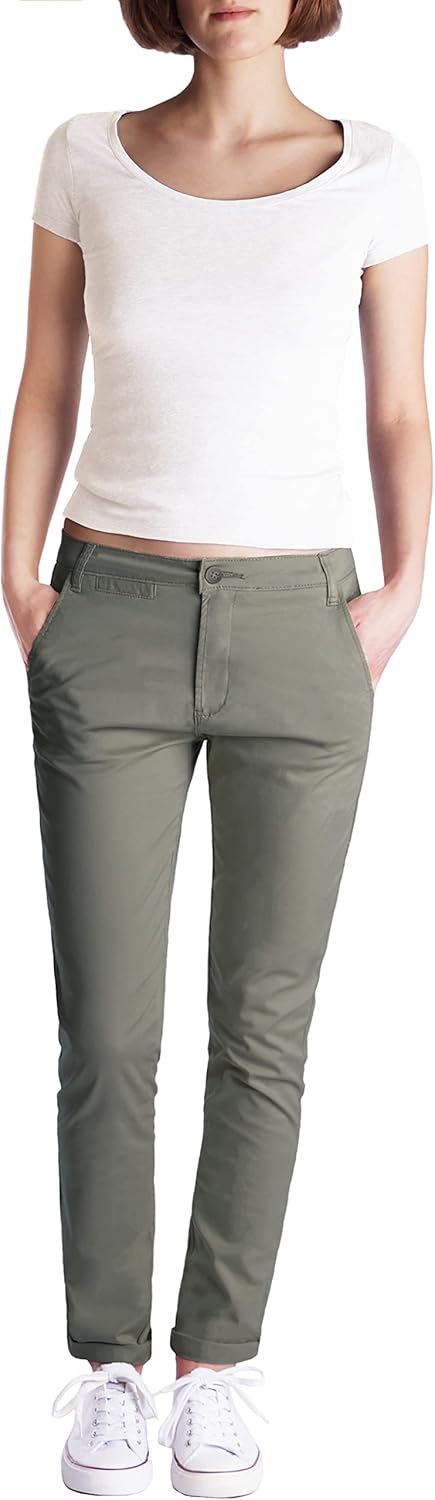 Fraternel Chino Damenhose Stoffhose normal Waist M Khaki, M Khaki