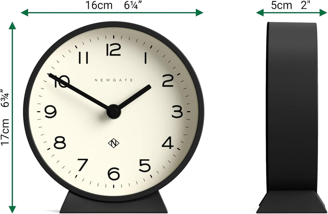 NEWGATE® M Mantel - Silent Sweep Kaminuhr - 'No Tick' - Moderne Kaminuhr - Kleine Uhr - Wohnzimmeruh