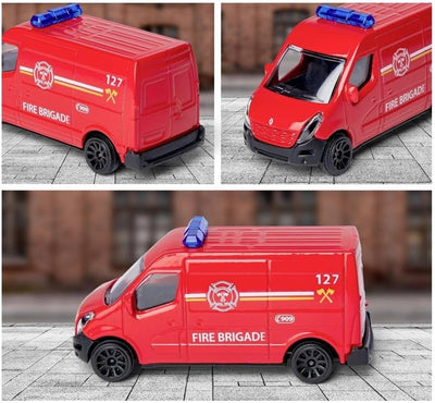 Dickie Toys 212050038 Feuerwehrstation, Launcher und Feuerwehrauto die cast Renault Master 7,5cm, 50