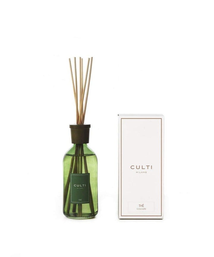 Culti Milano-Diffusor, Grün, 500 ml, Duft: The, Sencha und Gayac-Holz, Brenndauer 3 Monate, Meterwar