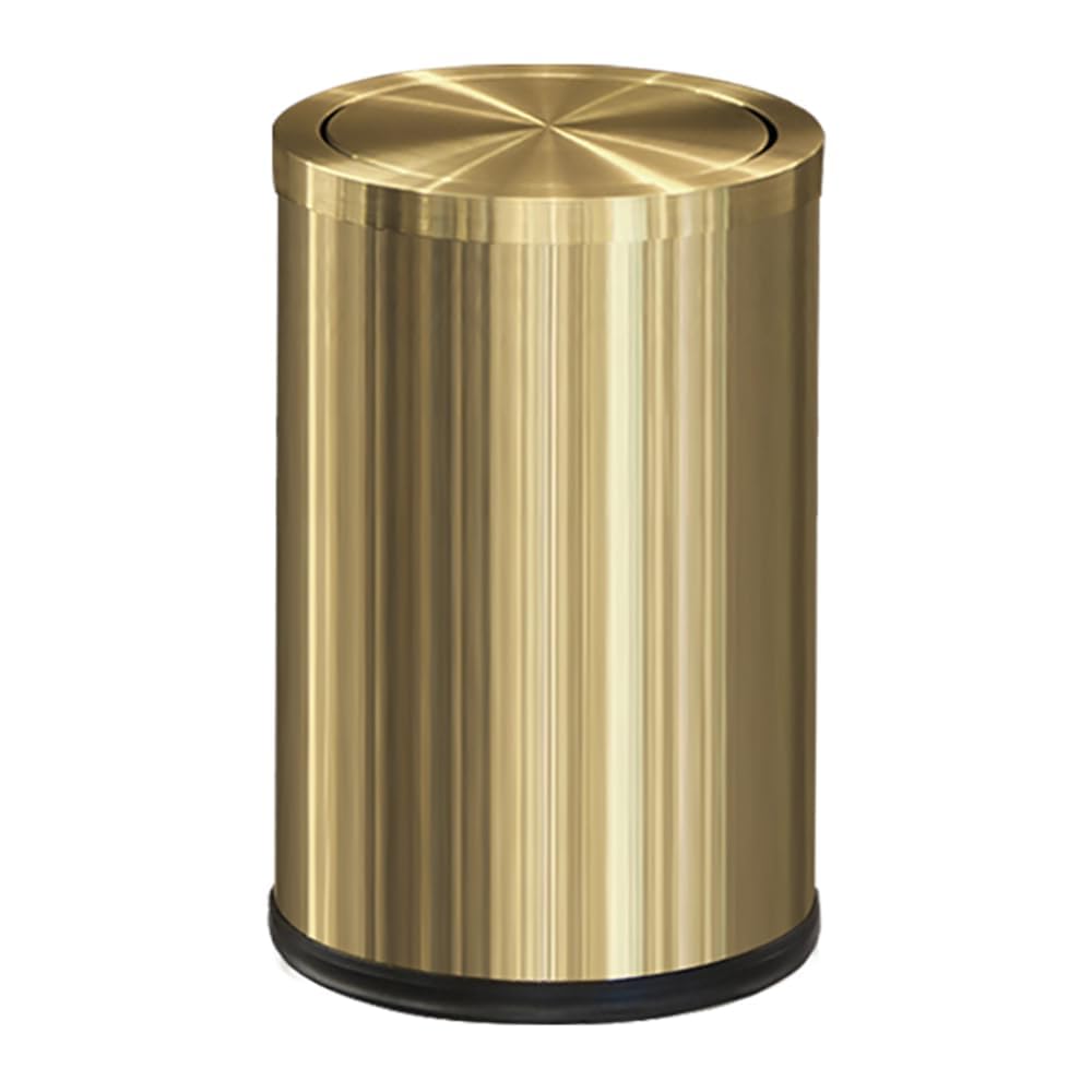 Edelstahl Mülleimer, Bad Mülleimer mit Deckel ， Mülleimer mit Klappdeckel, 9 l, Mülleimer für die Kü