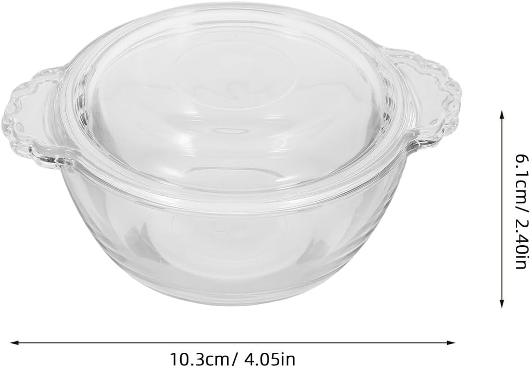 Operitacx Hitzebeständiger Mikrowellen Eierkocher aus Glas 275ml mit Deckel für Küche Zuhause Feine