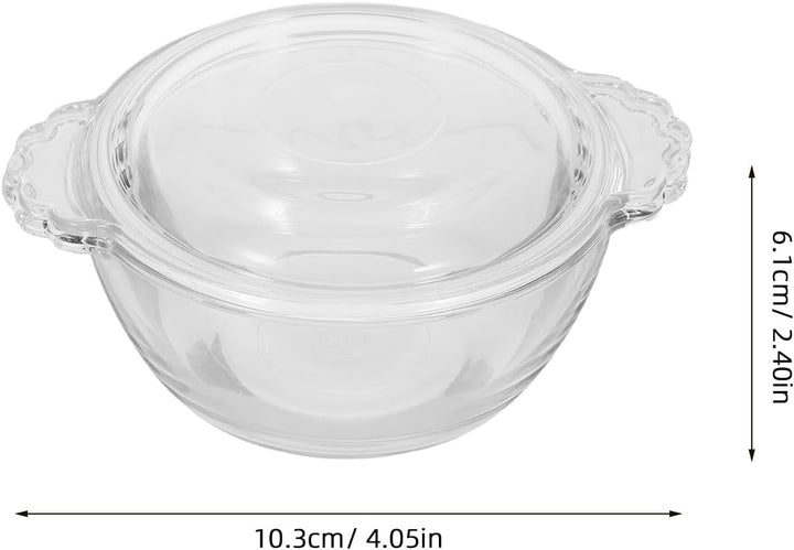 Operitacx Hitzebeständiger Mikrowellen Eierkocher aus Glas 275ml mit Deckel für Küche Zuhause Feine