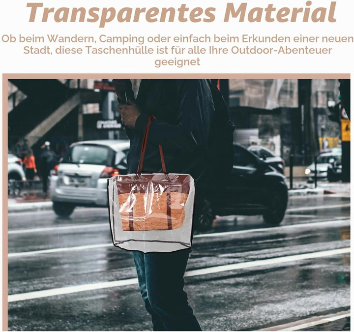Regenschutzhülle Für Handtaschen Transparente wasserdichte Taschenhülle Mit Faltbarem Design Praktis