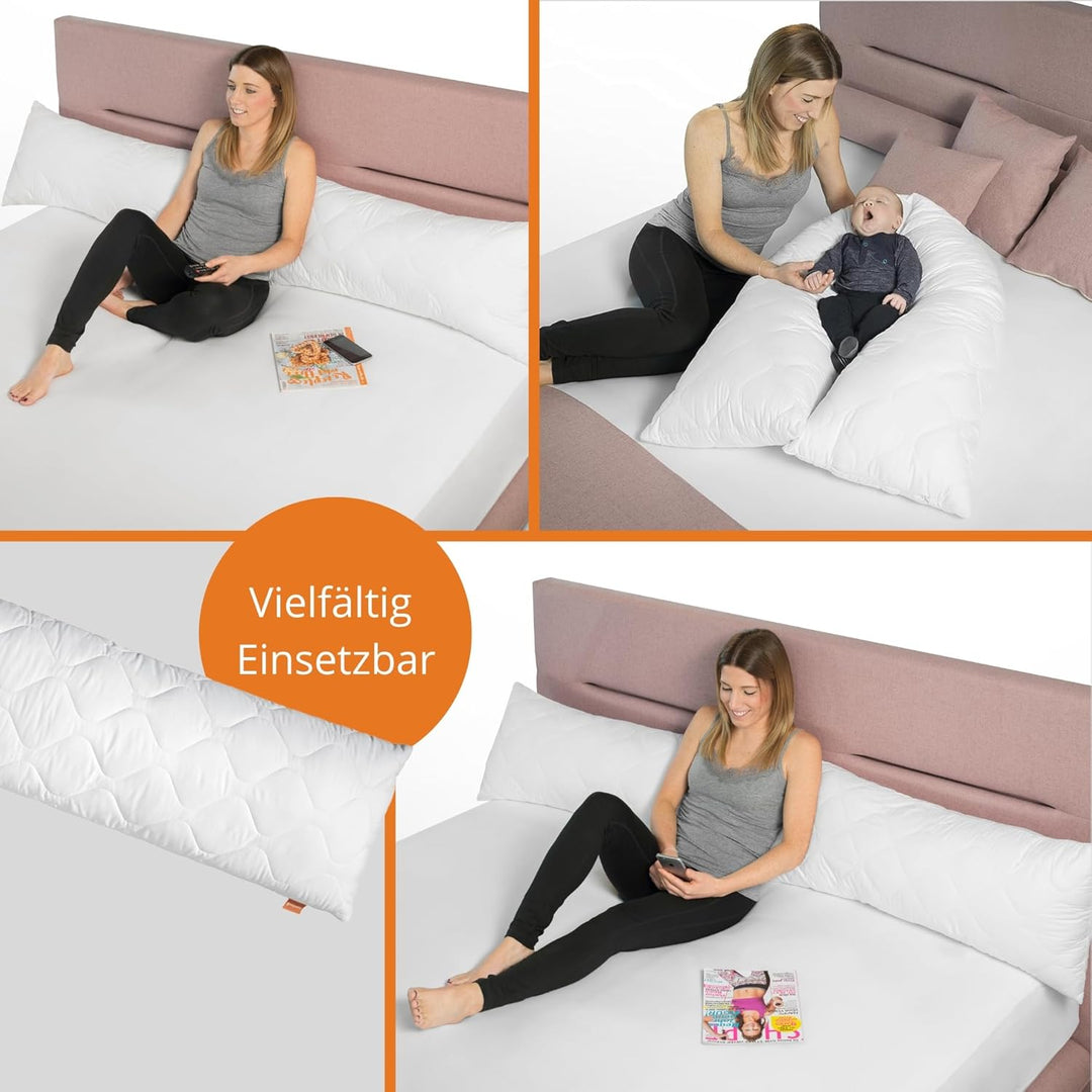 sleepling Seitenschläferkissen 40 x 105 cm, Body Pillow, langes Kissen mit Bezug aus 100% Softer Mik