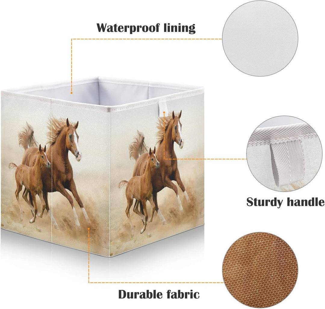 Vnurnrn Laufendes Pferd Kunst Kleidung Spielzeug Box Faltbare offene Aufbewahrungsboxen Organizer gr
