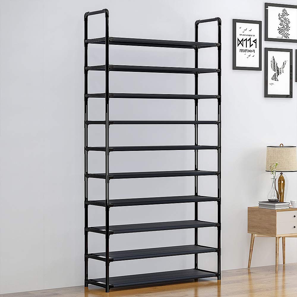 LANTUS Schuhregal mit 10/8 Ebenen, Schuhschrank hoch, 60cm Schuhablage schmal, Schuhaufbewahrung, fü