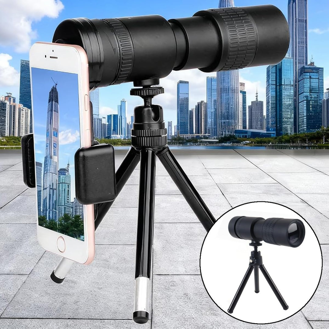 SYLEN Monokular-Teleskop mit hoher Vergrösserung, 10–300 x 40 mm, mit Stativ und Handyhalterung, für