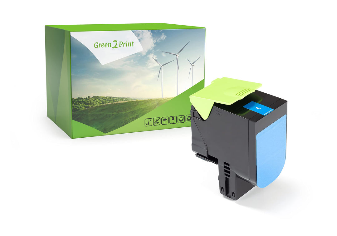 Green2Print Toner Cyan 4000 Seiten ersetzt Lexmark 70C0X20, 700X2, 70C2XC0, 702XC, 70C2XCE, 702XCE p