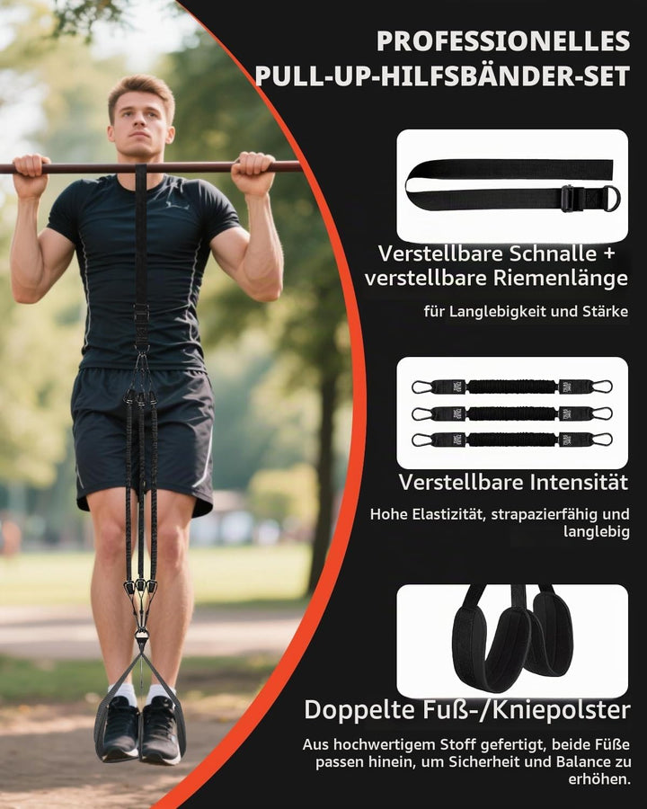 Abahub Klimmzugband Set Klimmzughilfe Widerstandsbänder Pull UP Band für Klimmzüge, Training zu Haus
