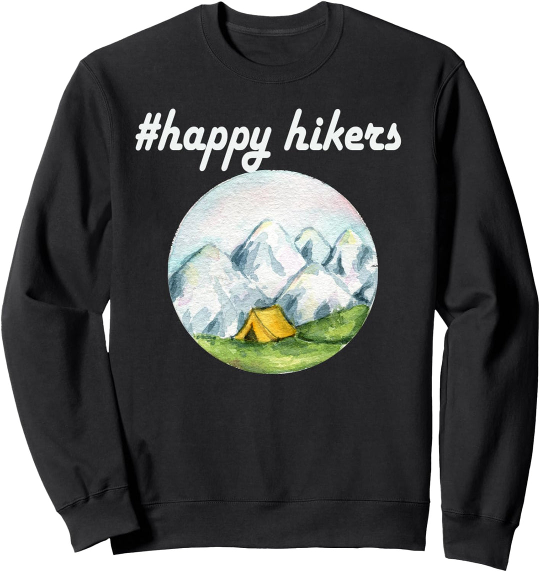 Aquarell Berge & Zelt für eine Person, die Abenteuer liebt. Sweatshirt