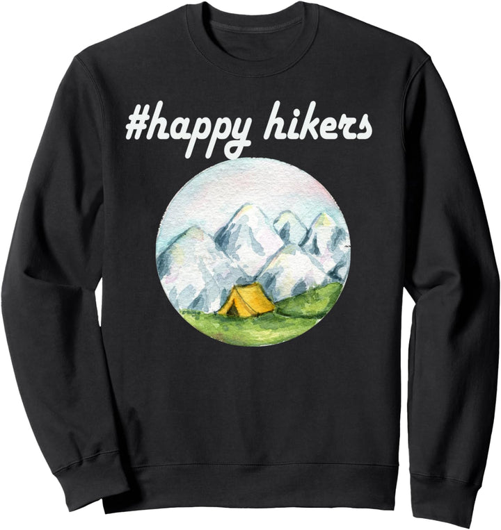 Aquarell Berge & Zelt für eine Person, die Abenteuer liebt. Sweatshirt