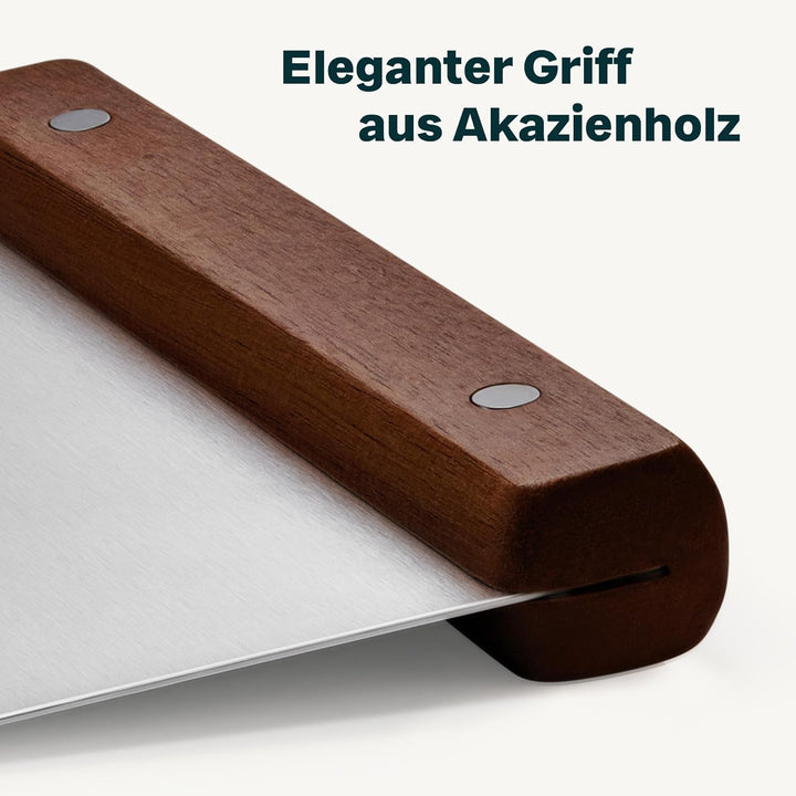 SILBERTHAL Teigkarte Edelstahl 16cm gross - Teigschaber für Brot, Pizza, Gemüse - Teigmesser zum ein