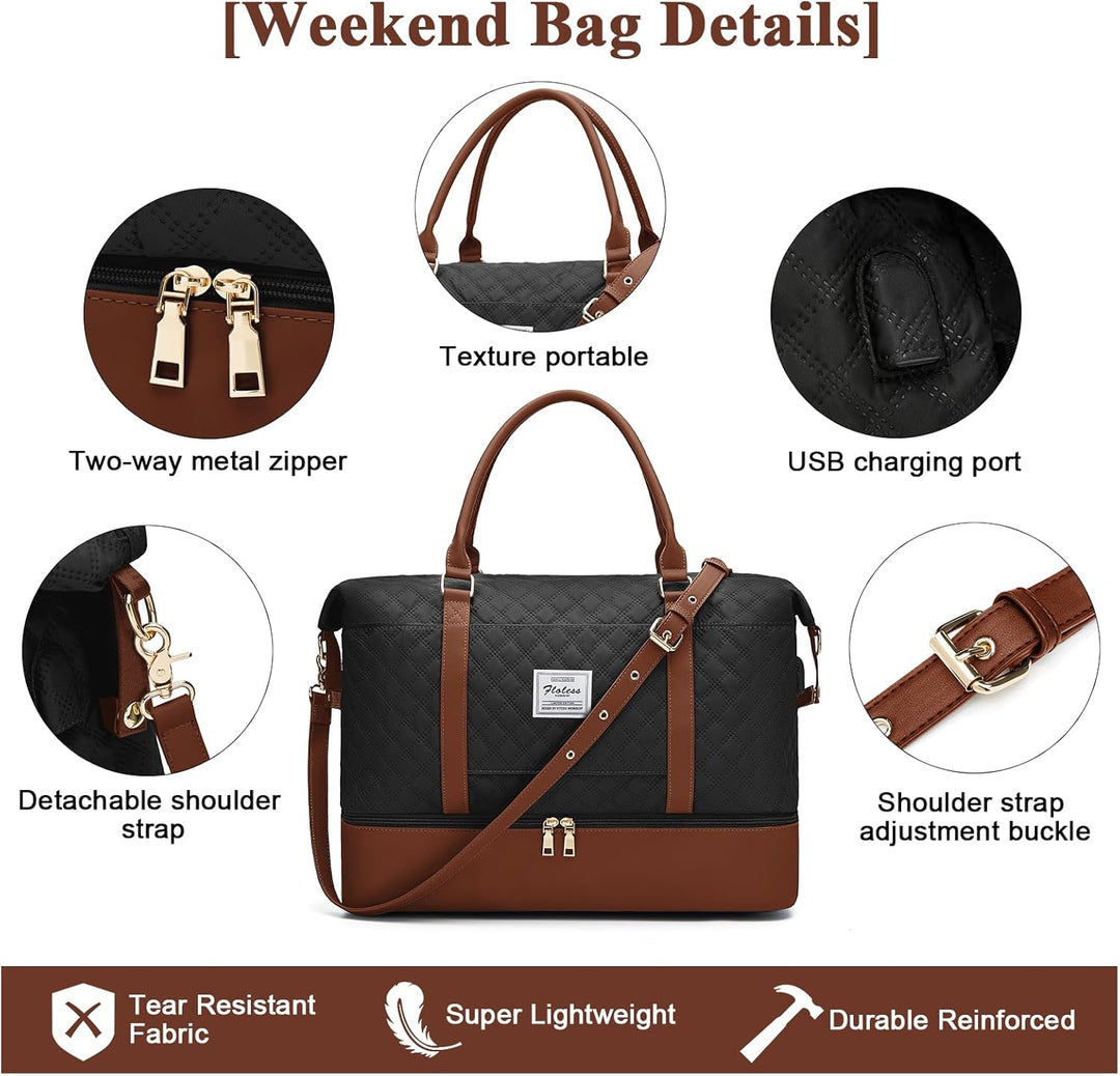 Reisetasche Damen Sporttasche Handgepäck Tasche Weekender Bag Schwimmtasche Wasserdicht Travel Bag D