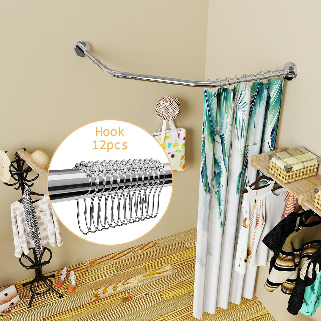 Sikaiqi Dehnbare 304 Edelstahl Diamant Form Badezimmer Badewanne Ecke Duschvorhangstange (Diamantfor