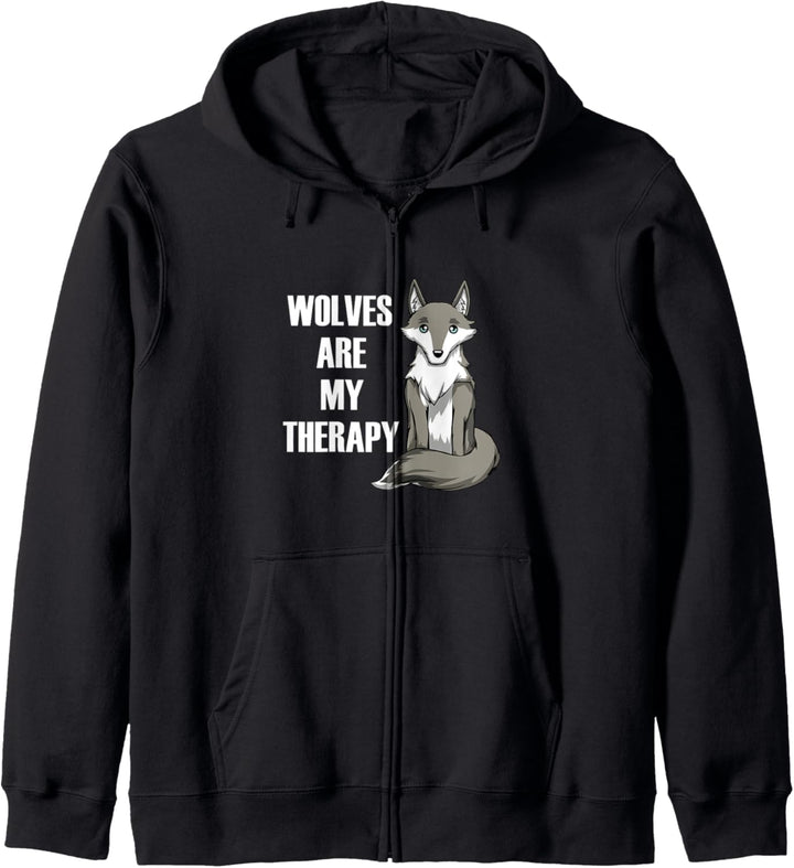 Waldtier Wolf als Therapie Wildtiere Kapuzenjacke