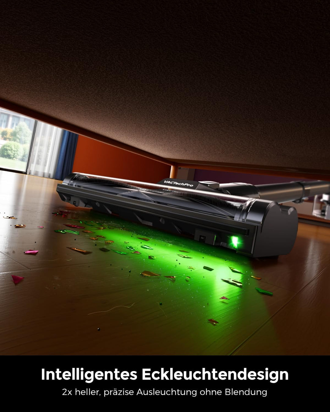 VACTechPro Akku Staubsauger kabellos F02 Lite,550W/50kPa akkustaubsauger mit 8‑stufigem Filtersystem
