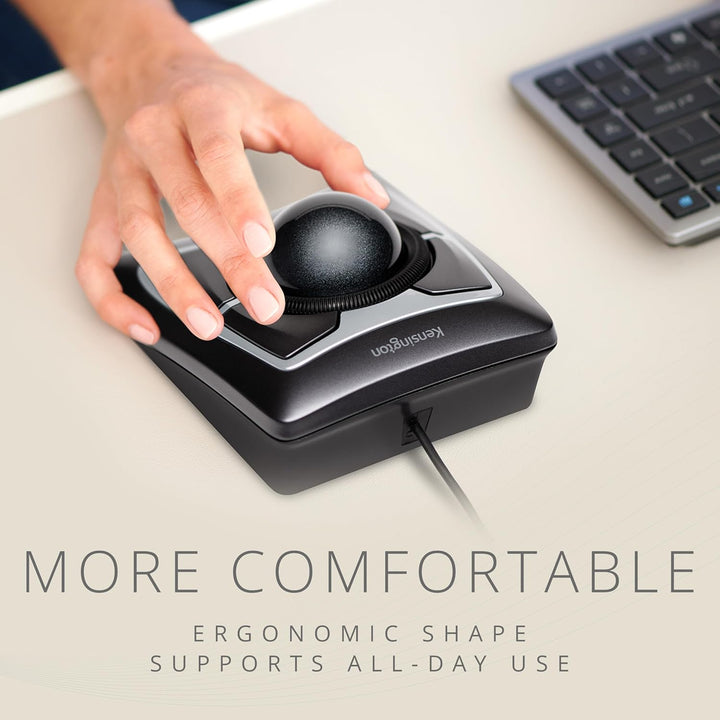 Kensington Expert Mouse Trackball, Kabelgebundene Computermaus mit Trackball &amp; Scrollring, 55 mm Kug