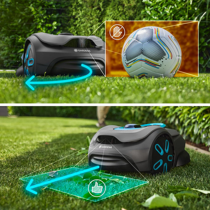 Gardena smart SILENO Sense 400 m² Mähroboter: Technologie ohne Begrenzungskabel, Mähen mit KI, Einge