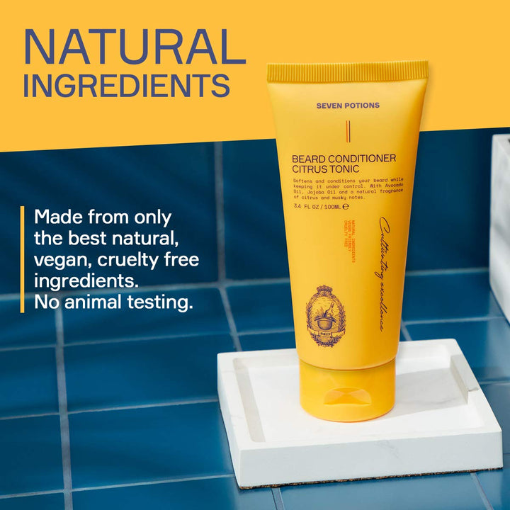 Seven Potions Bart Conditioner für Männer - Beugt Bartjucken und Schuppen vor - Natürlich, Vegan, Ti