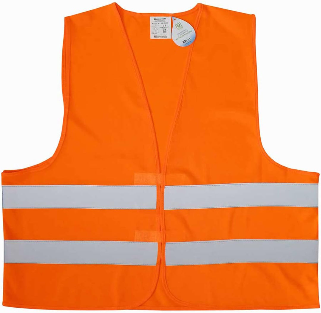 4business 10 Stück Kfz Warnwesten Recycling orange EN ISO 20471 Klasse 2 Erwachsene Unisize recycelt