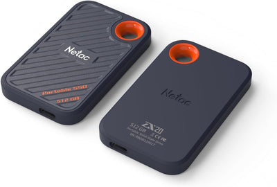 Netac ZX20 512GB Extreme 512GB NVMe Portable SSD USB 3.2-C bis zu 2000MB/s Lesebeständig Staubgeschü