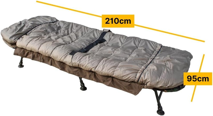 Winter Schlafsack fürs Angeln extra breit Temperatur Karpfenliegen - Aussenschlafsack mit “Wärme-Sto