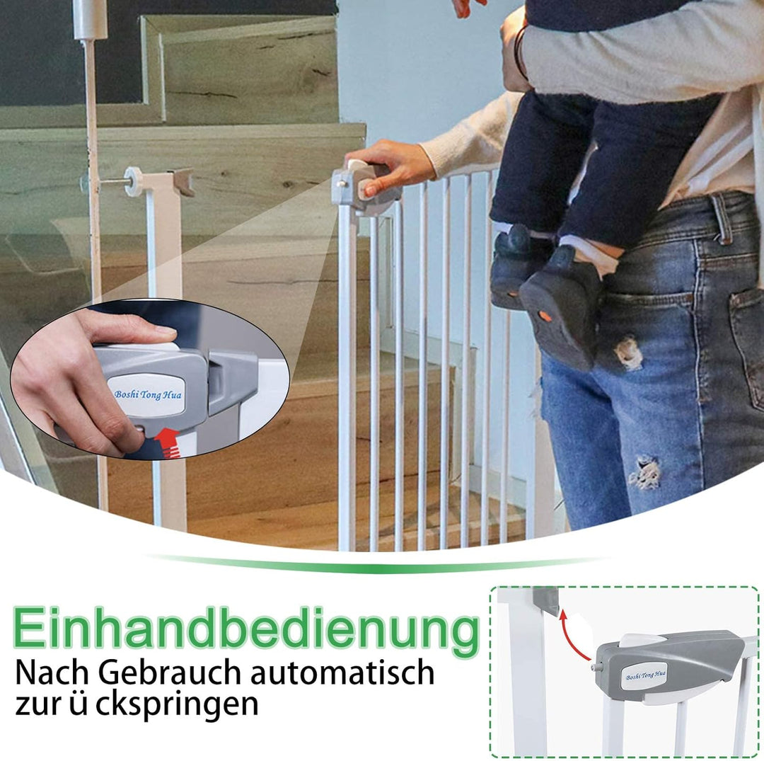 YRHome Türschutzgitter ohne Bohren Treppengitter Treppenschutzgitter für Kinder Türgitter Auto-Close
