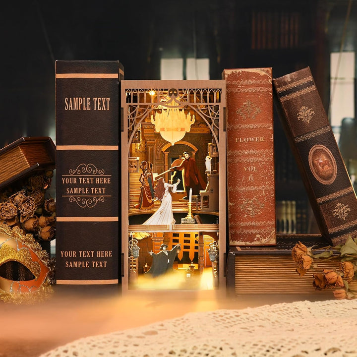 MiniCity Book Nook, Miniatur Puppenhaus Booknook Kit, 3D Holz Puzzle Buchstütze Bücherregal einfügen