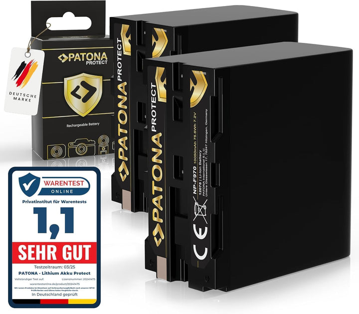 PATONA 2X Protect V1 Akku NP-F970 Kompatibel mit Sony NP-F960 NP-F950 NP-F930