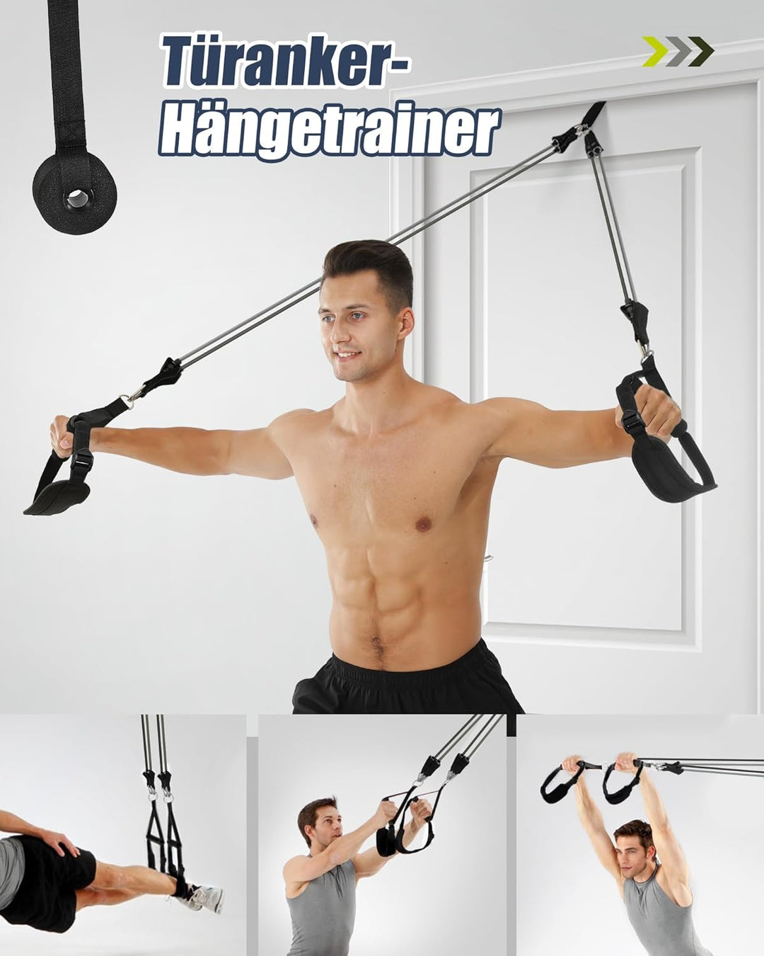 ALongSong Fitnessbänder Set mit 6 Widerstandsbänder 20-180Lbs oder 20-240Lbs & Pilates-Stange, Griff